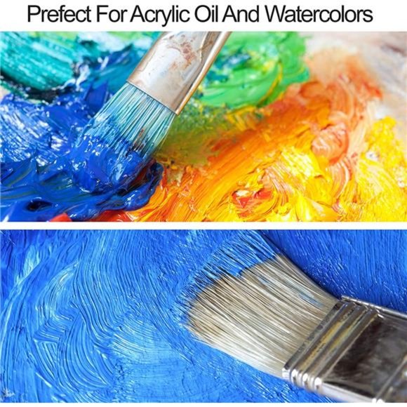 Paint Brushes Set of 24 Pieces Wooden Handles Brushes with Canvas Brush Case - Picture 5 of 6